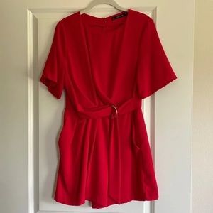 NWOT Zara Basic Red Romper